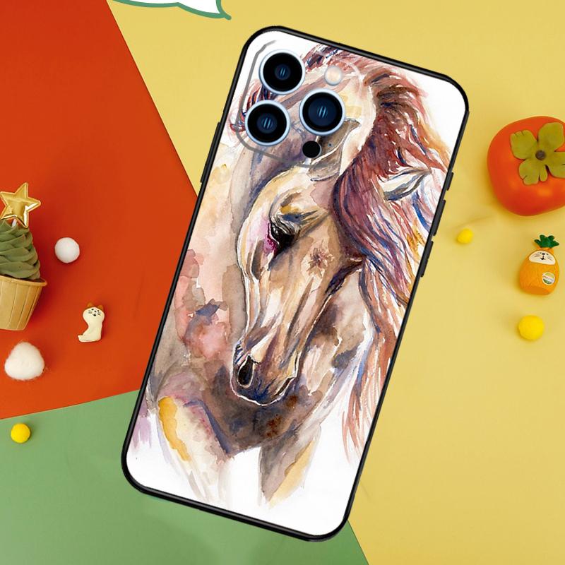 Horse Sketch Phone Case For iPhone 17 Pro Max 16 15 14 13 12 11 Pro Max Plus 12 13 Mini 16e 17 Air Cover