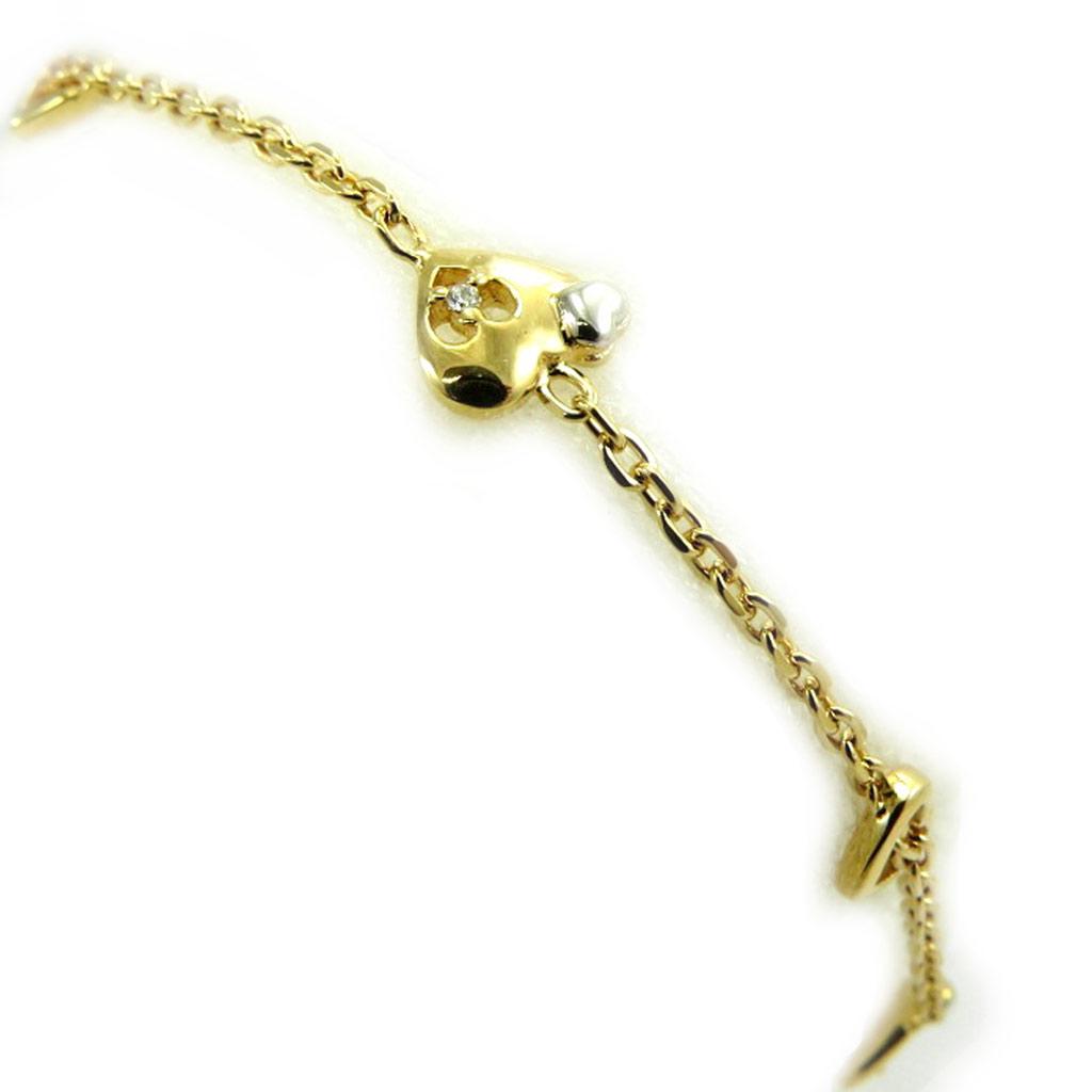 Altesse [G2452] - 2 Tone 'Love' Gold Plated Bracelet