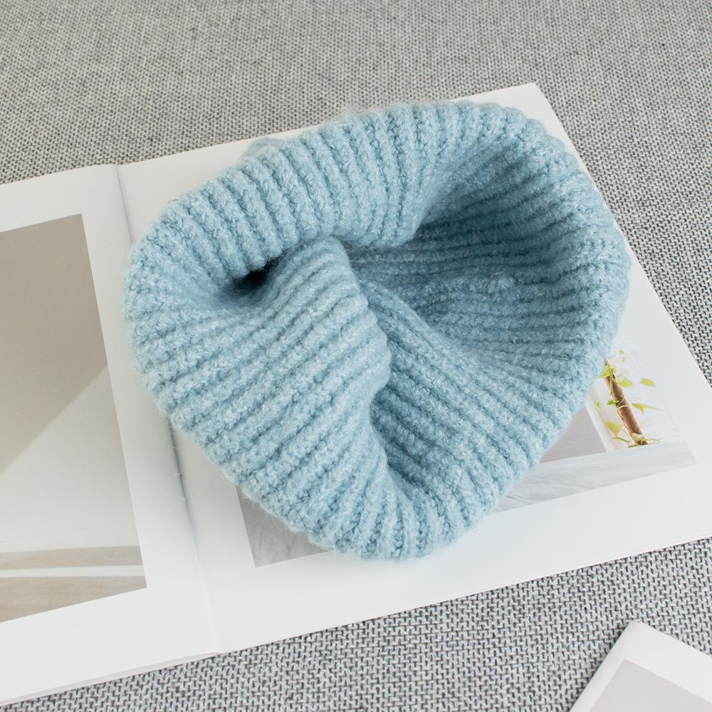 Line kitten cute wool hat female autumn and winter warm windproof versatile simple face small ear hat knitted hat