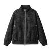 Spring and autumn new large size jacket men's stand-up collar leather jacket European and American wide casual leather jacket