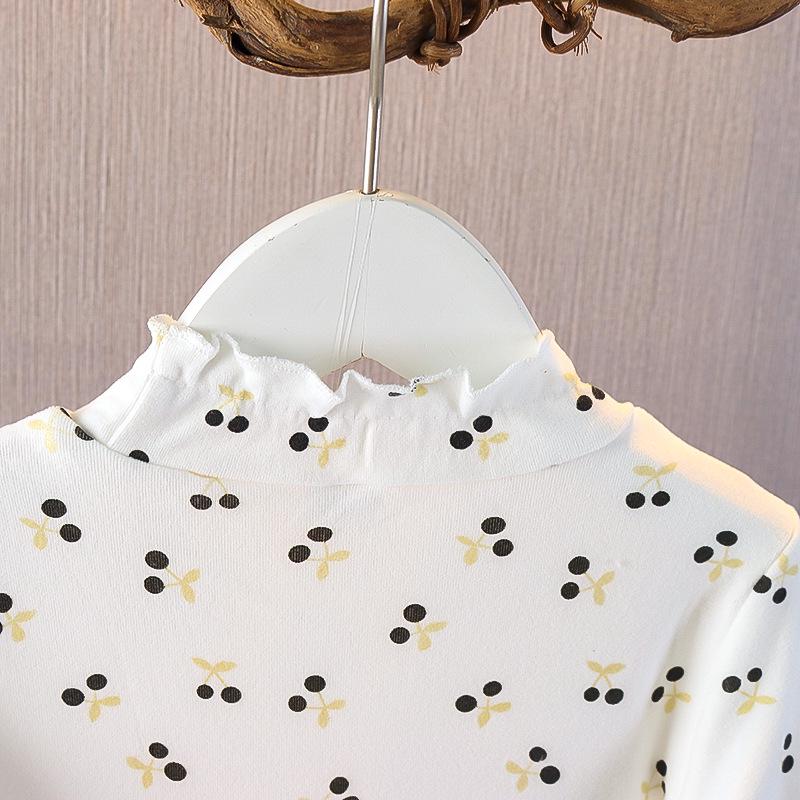 2025 Girls' Cute Cherry Teddy Bear Long-Sleeve Dress – Spring & Autumn Collection