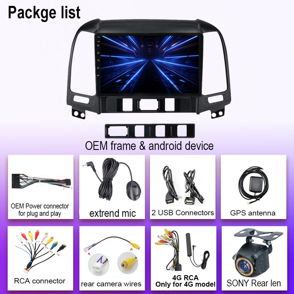 KI Sprache Android 14 DSP Autoradio Multimidia Videoplayer Navigation GPS Für Hyundai Santa Fe 2 2006-2012 2din Head Unit Carplay