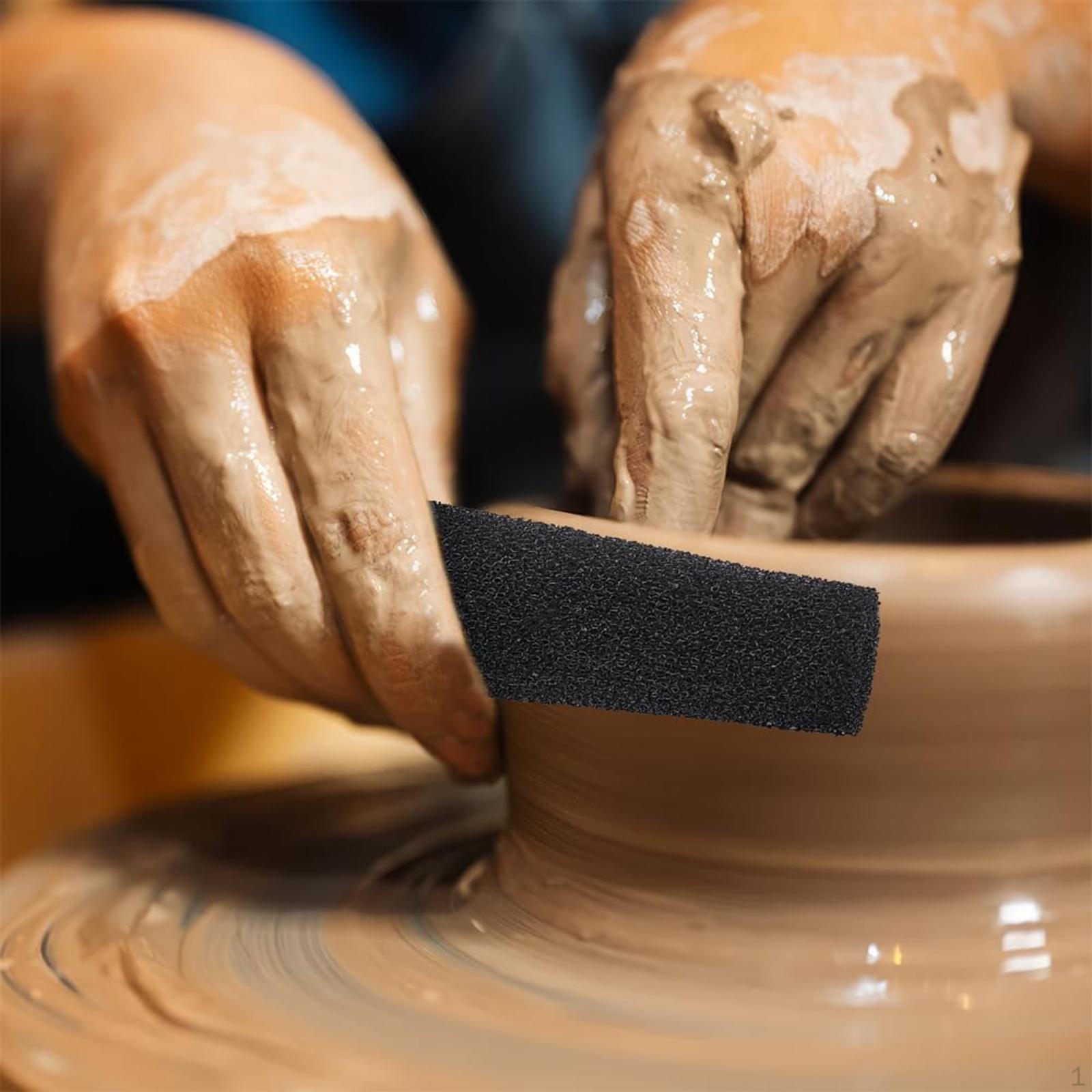 

Clay Pottery Sponge Burr Repair Making Texturing and Sculpting Reusable Trimming Tool чорний