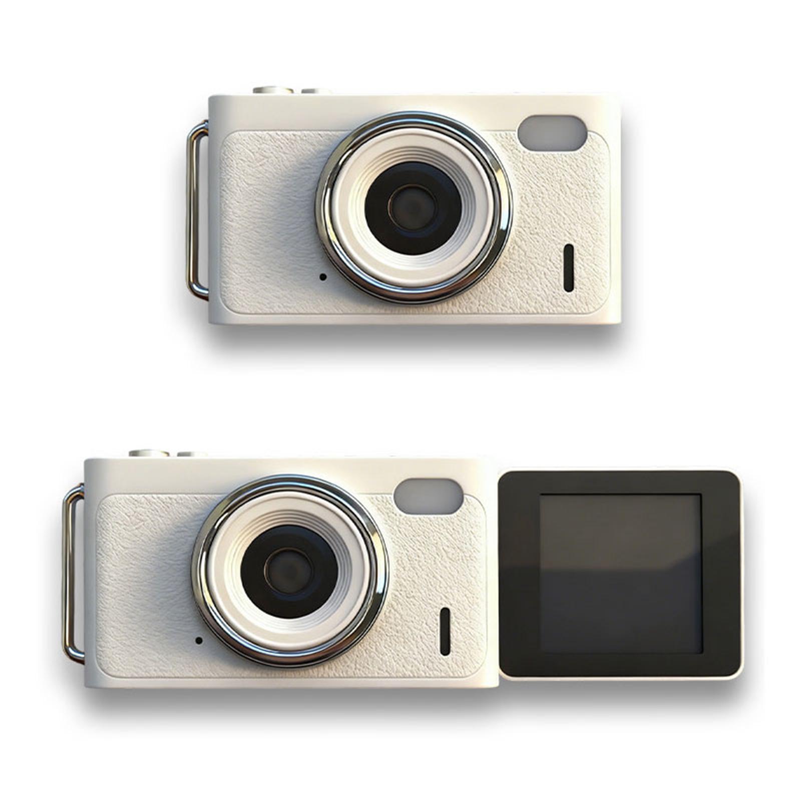 

1080P HD Digital Camera with Lanyard CCD Flip Cover Beauty Selfie Camera for Kids Beginners Teens Students білий