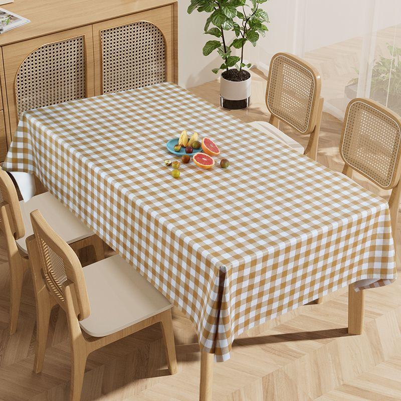 PVC Tablecloth Waterproof and Oil-proof Wash-free Pastoral Desk High-end Dining Table Cloth Coffee Table Table Mat Ins Style Rectangular