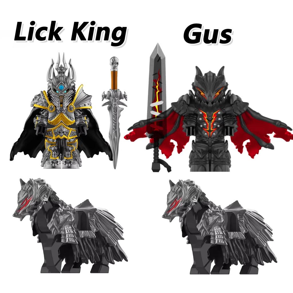Non-Toxic World Of Warcraft Wow Building Blocks Lich King Mini Action Figure Toys Berserk Guts Gus Building Block Figure Holiday Gift