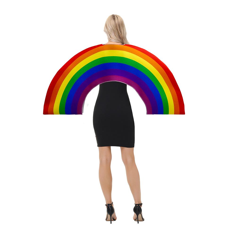 Women Men Stage Rainbow Funny Cosplay Costume Adult Digital Printing Halloween Carnival Party Role Playing Dress Up Outfit Suit