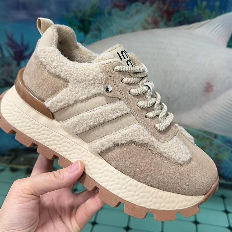 Casual Forrest Gump Shoes Women's 2025 Spring New Low-top Small Size Heightened Platform German Training Sports Dad Shoes Women's Shoes