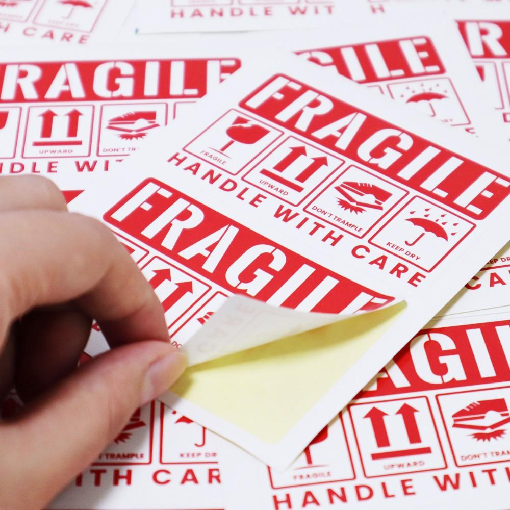 Superior-Grade 50Pcs First-Class Red High-Standard Fragile Top-Grade Reminder High-Standard Warning First-Class Stickers First-Class 8X5Cm