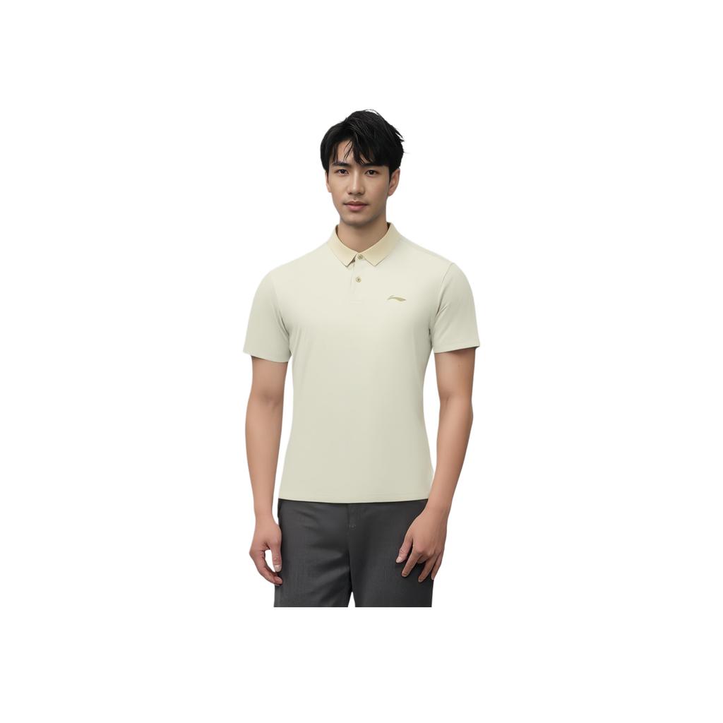 Li-Ning Plain Pullover Polo Shirt Men Tops Ceramic-Secret APLU149-2