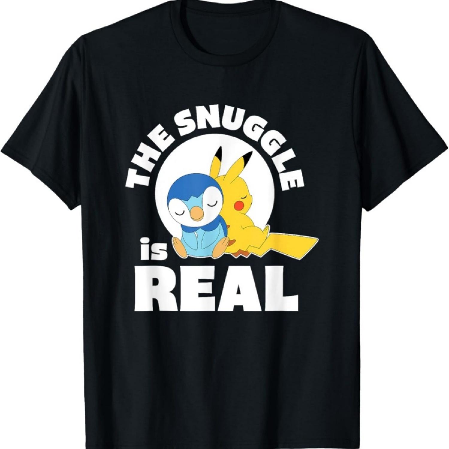 

Pokémon - Футболка The Snuggle Is Real Pikachu & Piplup S чёрный