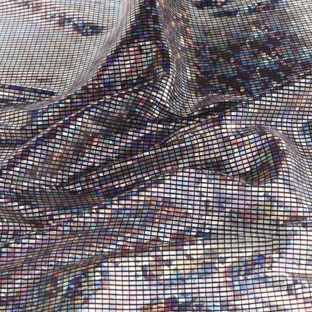 DIY 100x150cm Metallic Gold Foil Fabric Laser Colorful Sewing Material Shining Apparel Cloth Stage Performance Clothing