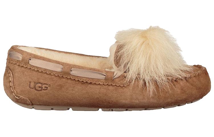 UGG Dakota Pom Pom Slip On Brown Women's 1019015-CHE