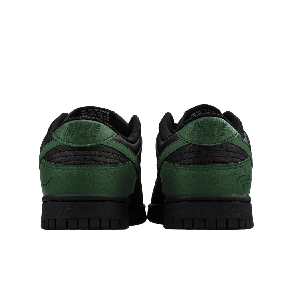 Nike Dunk Low Leather Low top Casual Skateboard Shoes Men's Black Green IO7606-010(Team1423-)