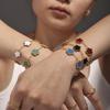 Qiongyao Multi-Kleur Agaat Vijfbladige Bloem Roestvrij Staal Armband – Lichte Luxe, Cadeau voor Beste Vriendin, Op Voorraad.