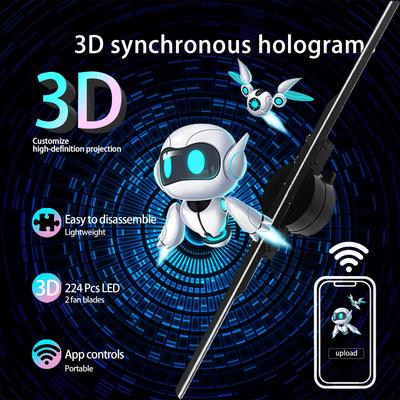 16,5 Zoll 3D Hologramm-Lüfter mit WLAN- und App-Steuerung, LED-holografisch für transparente rotierende Displays, Q42