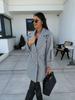 Women's European and American Solid Color Woolen Overcoat with Suit Collar