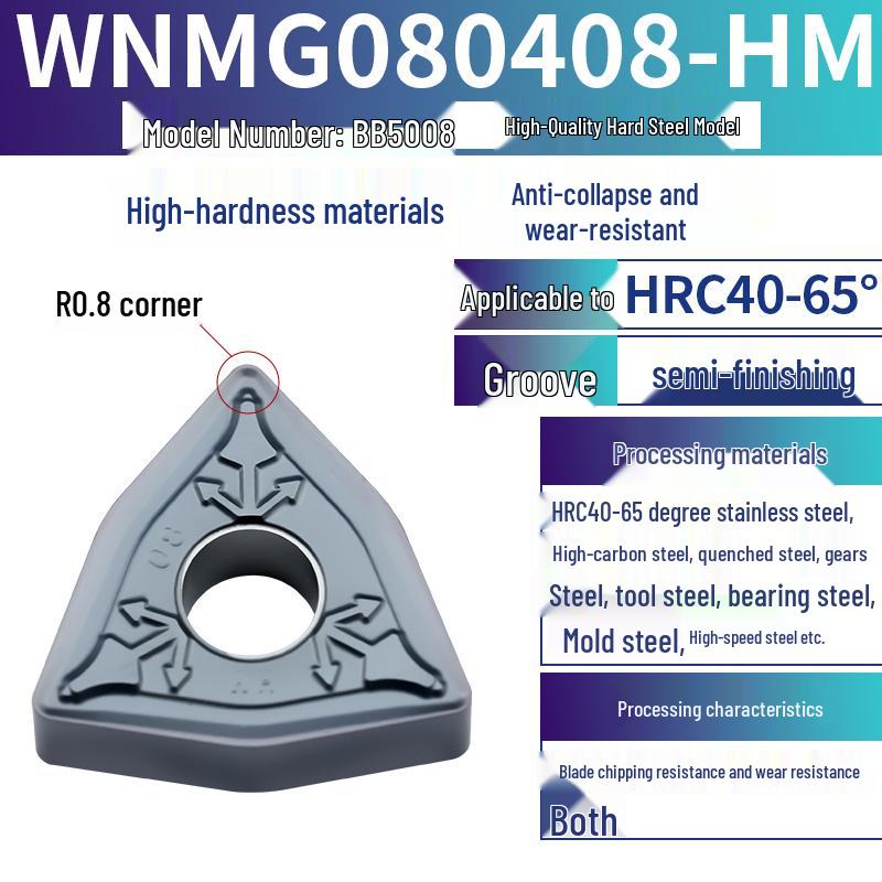 Peach-Shaped WNMG080404 Stainless Steel CNC Turning Insert