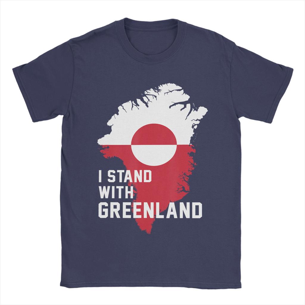 Herren I Stand with Greenland Unterstütze die Grönländer T-Shirts Baumwollkleidung Vintage Kurzarm-T-Shirt Übergröße T-Shirt