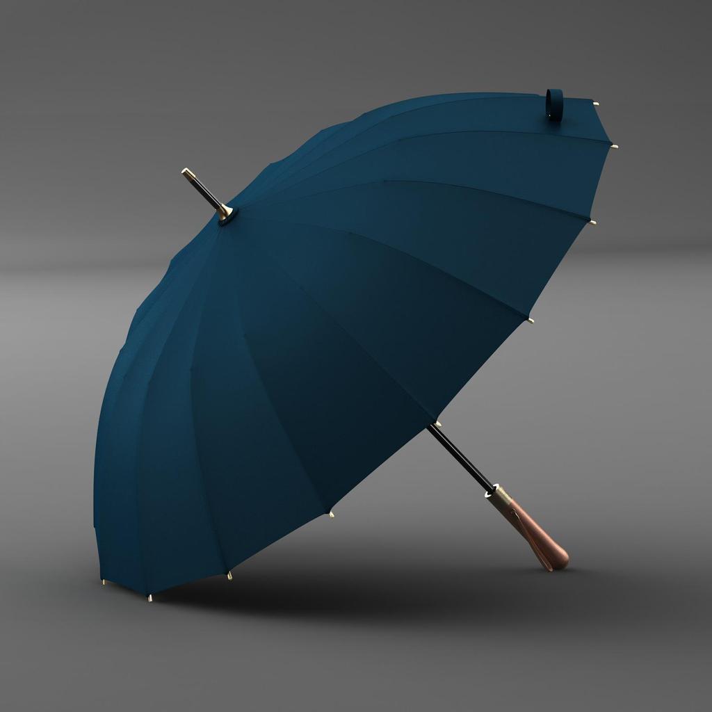 OLYCAT 16-Rib Men's Windproof Business Umbrella, Automatic Straight Handle, Reinforced & Enlarged Design.