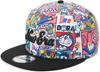 New Era 9FIFTY Doraemon Comic Print Cap with Black 2026 NEWERA All-Over Visor, Unisex, 14935420, Spring/Summer Model, [Black (14935420) L/XL Size]
