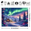 1Pcs Christmas Snow Cabin Northern Lights Decoration Background Winter Backdrop For Photo Studio Photo Booth Party