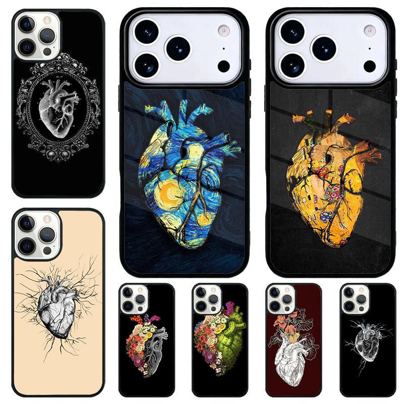 Heart Art Phone Case for iPhone 17 Air 16 15 11 12 14 13 Pro Max Shockproof Cover