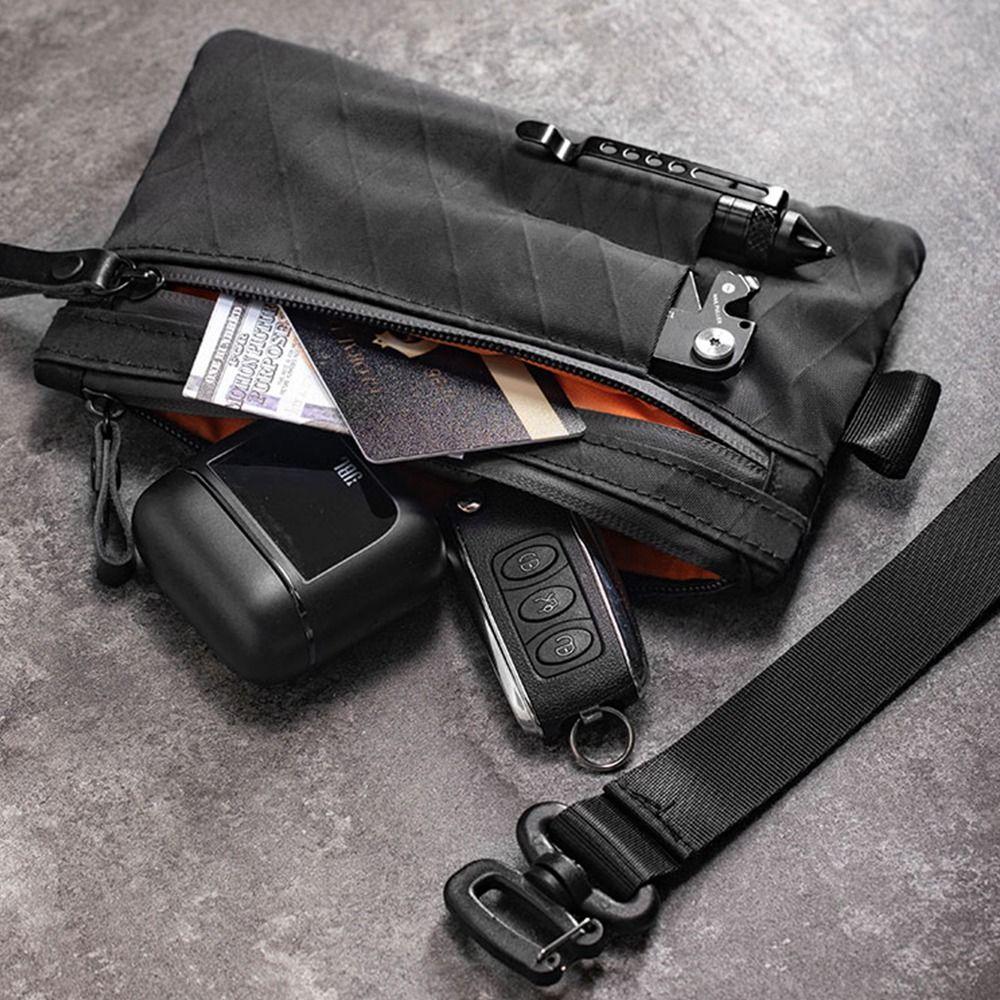 Weatherproof Men's Functional Wallet External Slots RFID Blocking Credit Card Holder with Wristband EDC Carrier Passport Holder