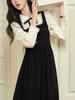 2025 Autumn Preppy Two-Piece Shirt Dress: Long Sleeve Slimming Skirt for a Fashionable, Age-Reducing Look