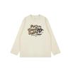 Retro INS Style Cartoon Print Loose Long Sleeve Cotton T-shirt for Couples