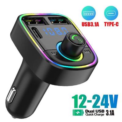 FM Transmitter Modulator Car Wireless Bluetooth 5.0 USB Auto Aux Radio Mp3 Player Music Hands Free Car Kit