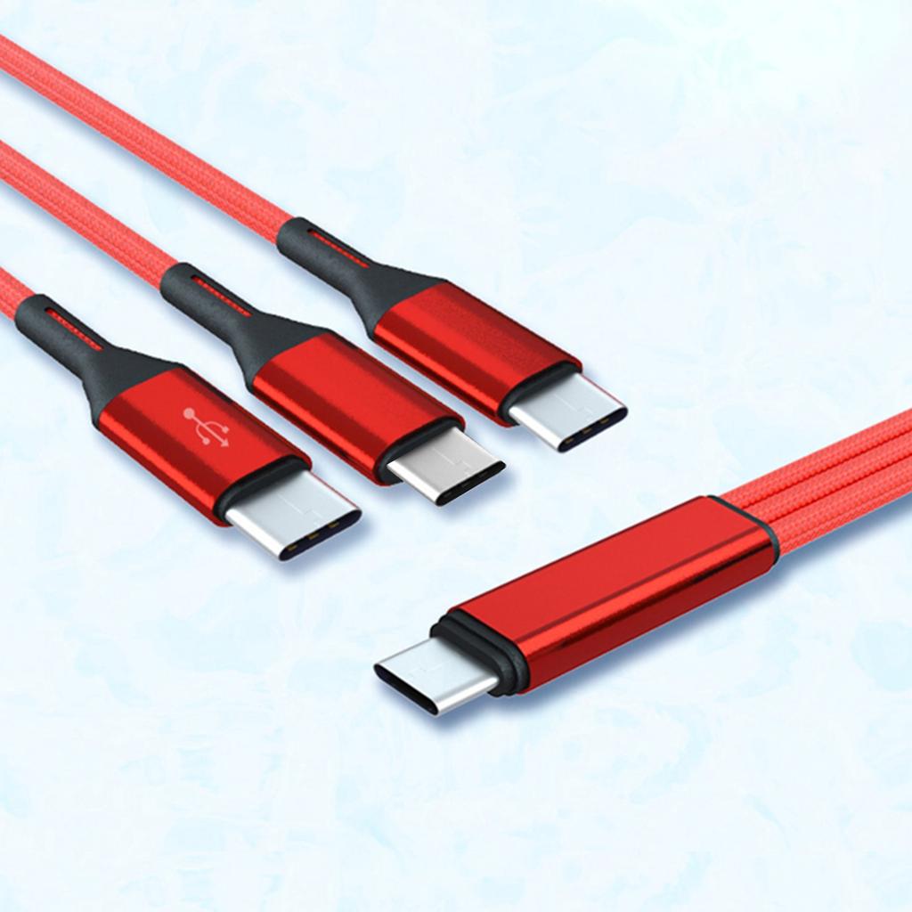 Multi USB Type C Charging Cable 5V 2A, 3-in-1 Type C Charger Cord with 3 USB-C Port for Cell Phones/Tablets