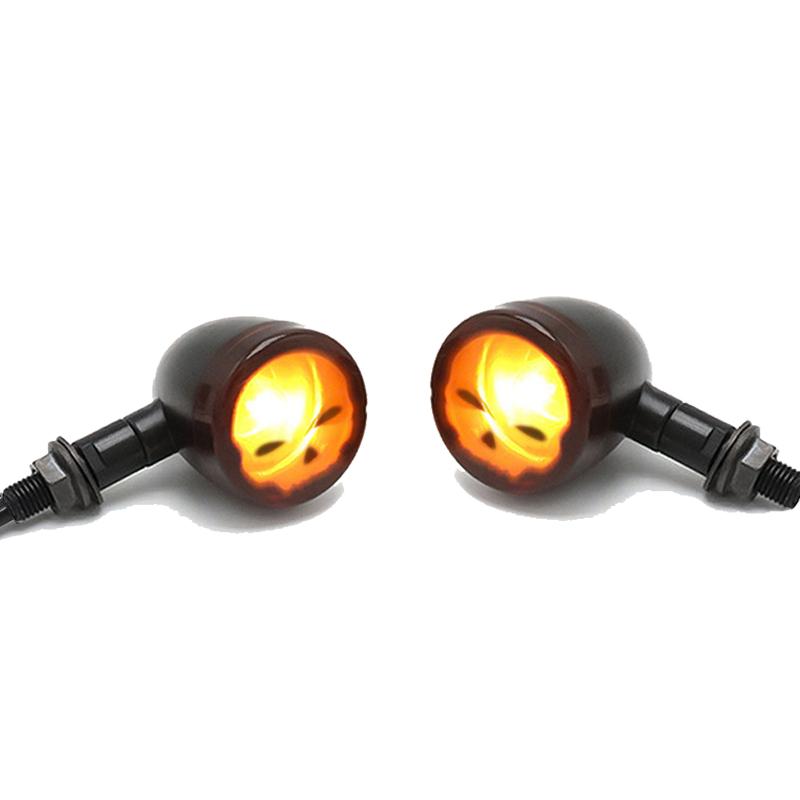 Motorcycle Led Turn Signal Light 12V 10mm Amber Flashing Lamp Front Rear Blinker LED Turn Signal Lights For Halley Cafe Race