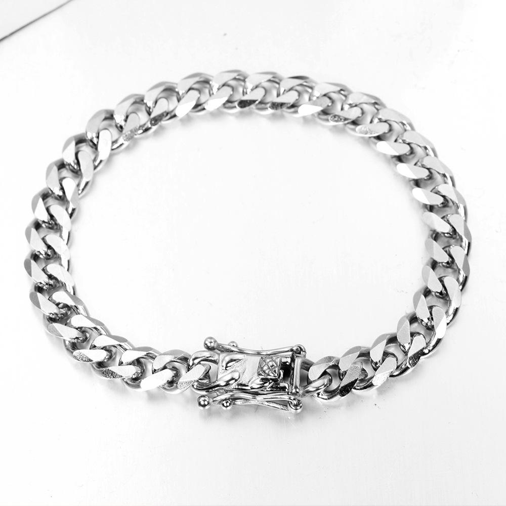 Stainless steel round grinding bracelet stainless steel jewelry bar chain personalized hipster hip hop bracelet as shown in the figure