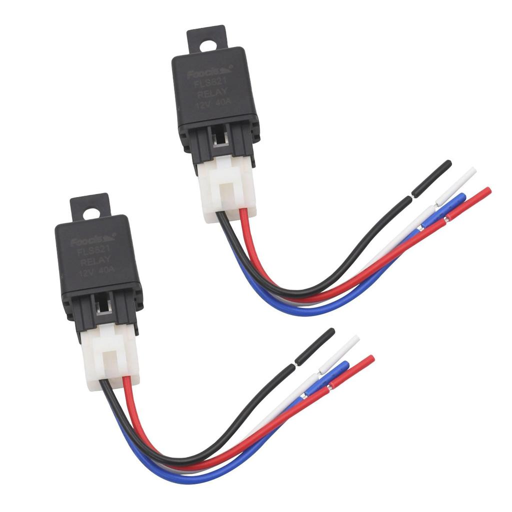 KKLM 40A 4 Pole Car Relay with Socket, Compatible with Air Conditioning Compressors,