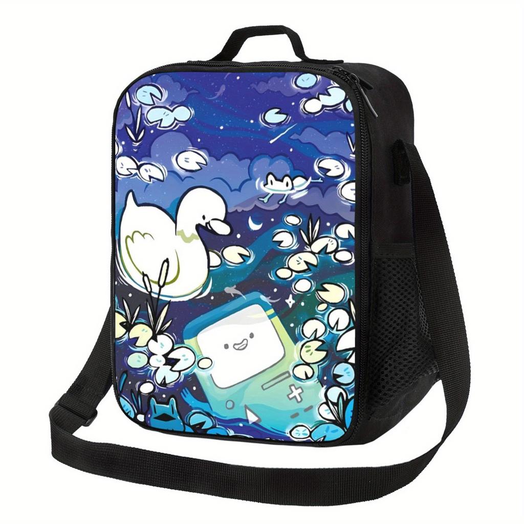 1pc Cute Duck Pattern Insulated Lunch Bag - Waterproof Polyester, Reusable & Durable, Ideal for Camping, Picnics,