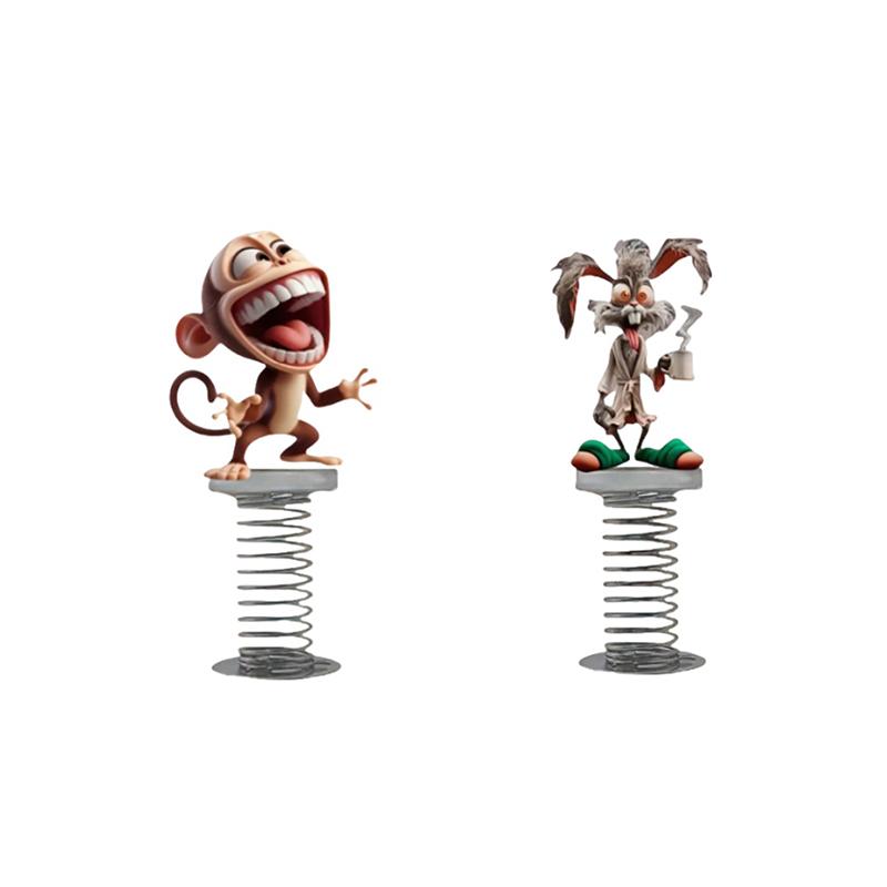 1/2/3Pcs Bobblehead Cartoon Dashboard Decoration Funny Car 2D Acrylic Monkey Pendant Personalized Car Interior Accessories