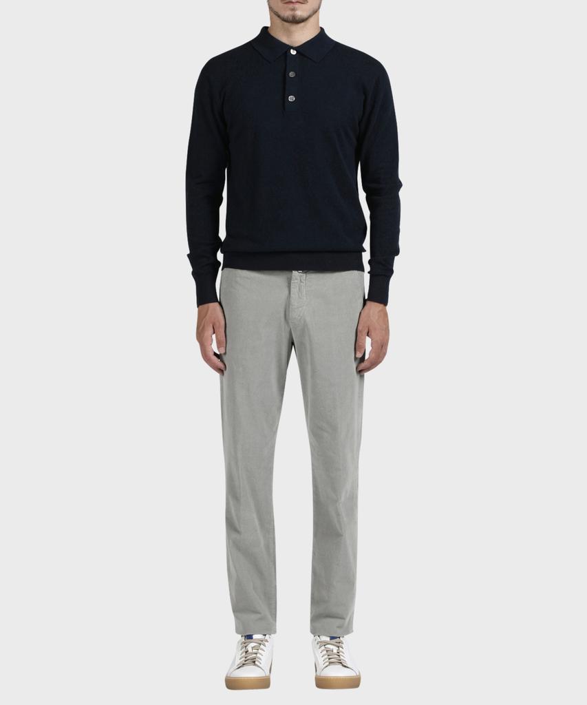 PANICALE Navy Cotton Collared Knit