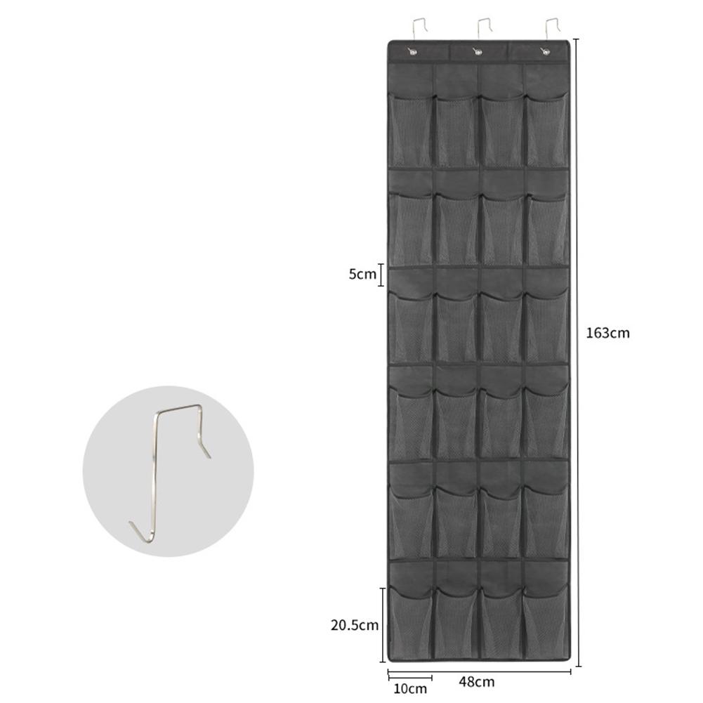 Hanging Over Door Organizer with 24/28 Pockets and Hooks Storage Rack for Shoes Slippers Belts Scarves and Household Accessories