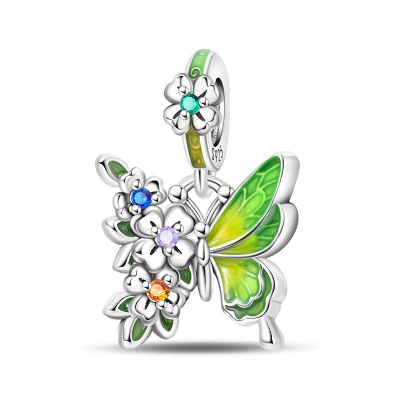 925 Silver Green Series Longing For The Tree Of Free Life Charms Beads For Women Fit Bracelet DIY Jewelry Gift