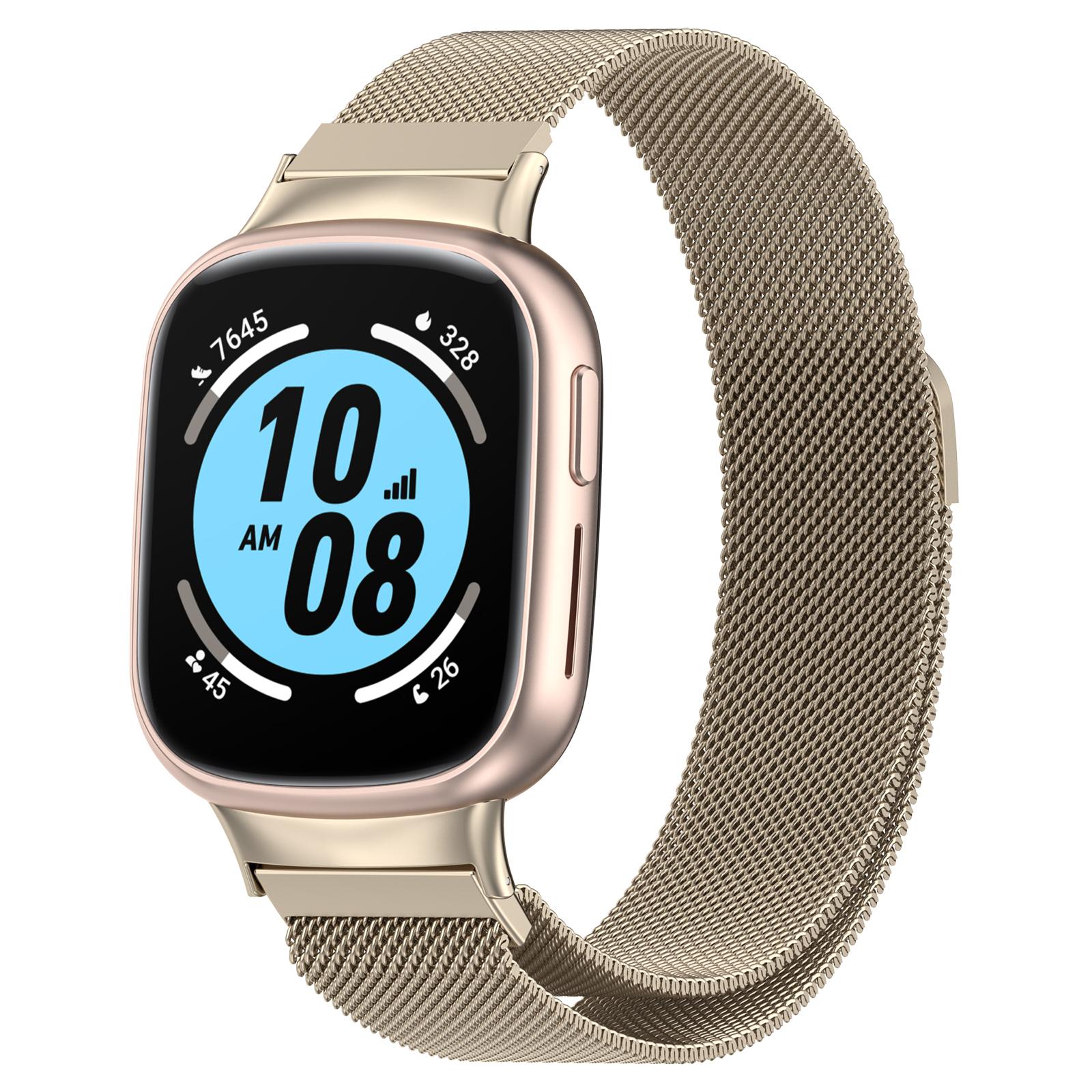 

For Honor Watch 4 TMA-L19 Metal Replacement Band Magnetic Milanese Mesh Watch Strap Silver