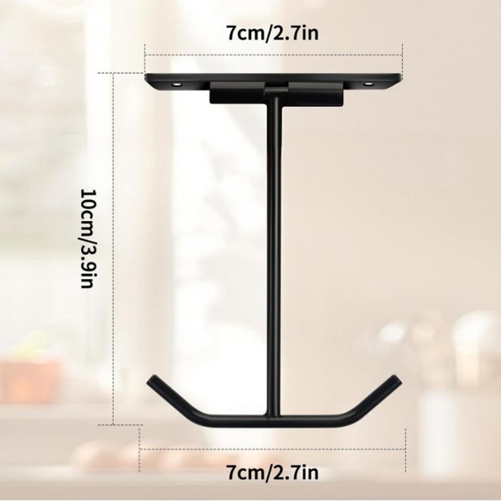 Self-Adhesive Banana Hook with Foldable Design Black Metal Under-Cabinet Banana Hanger for Fresh Fruit Storage Heavy-Duty Space-Saving Holder