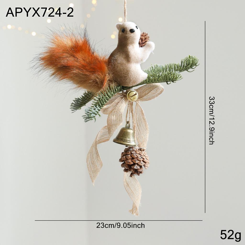 Christmas Hanging Ornament Simulation Squirrel Pendant Christmas Tree Creative Decoration New Year Party Ornament
