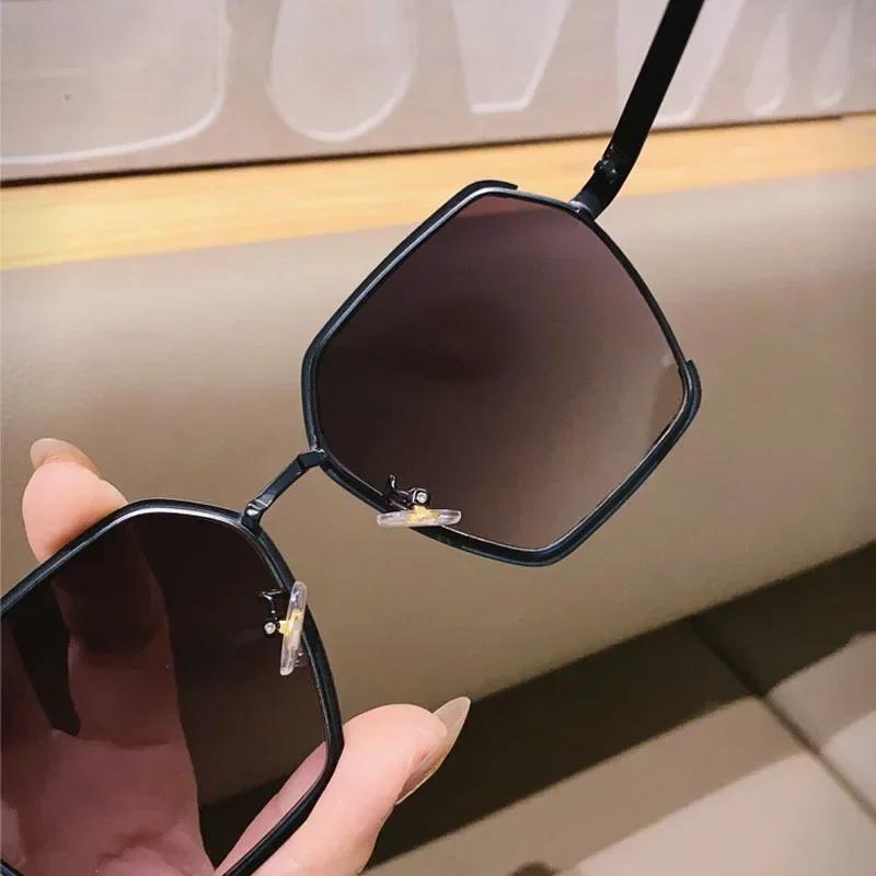 Square Sunglasses for Women Oversized White Tea Original Brand Design Sun Glasses Female Shades Travel Sunshade Lentes