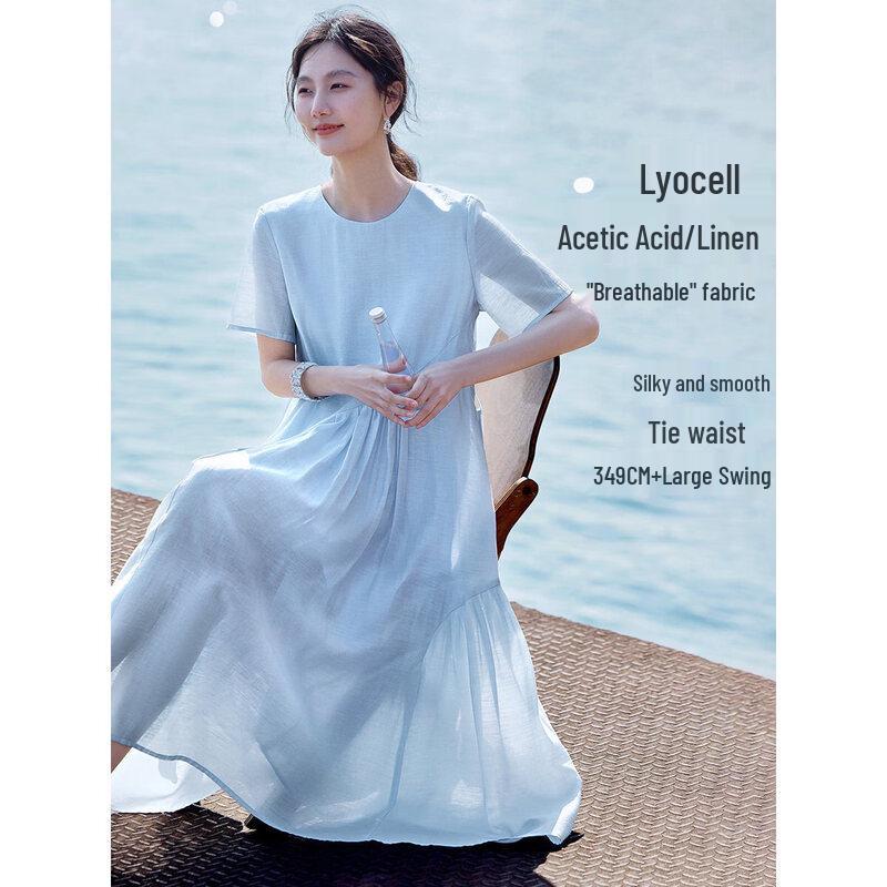 XWI Women s Lyocell Blend Tie-Waist Midi Dress 2XL
