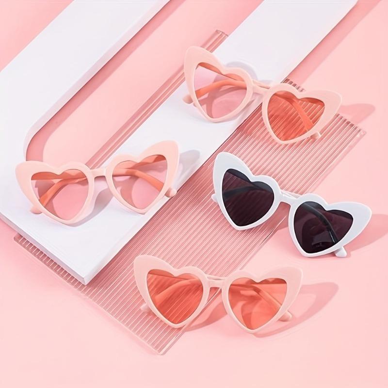 20 Pieces of Pink Heart-shaped Glasses Suitable for Women Retro Bridal Wedding Party Accessories Perfect for Birthdays