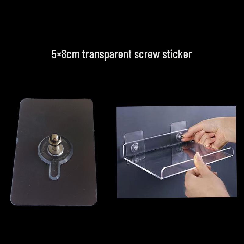 Transparent Acrylic Strong Adhesive Hook Sticker Shelf - No-Punch, Traceless Brushed Buckle