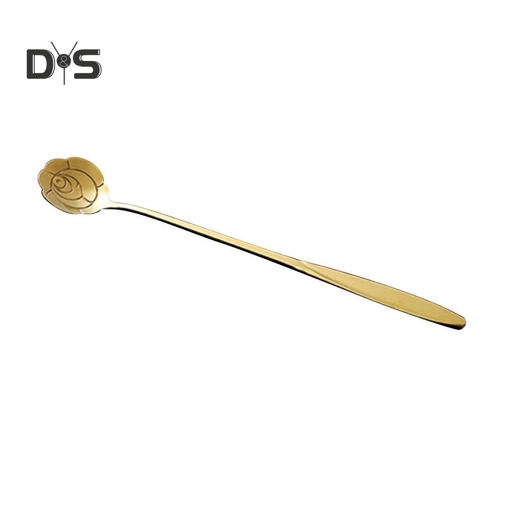 Long Handle Ice Cream Dessert Coffee Mixing Spoon
