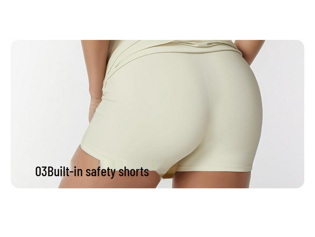 Yoga Fitness One-Piece Spaghetti Strap Tennis Dress with Chest Pad and Anti-Exposure Skirt