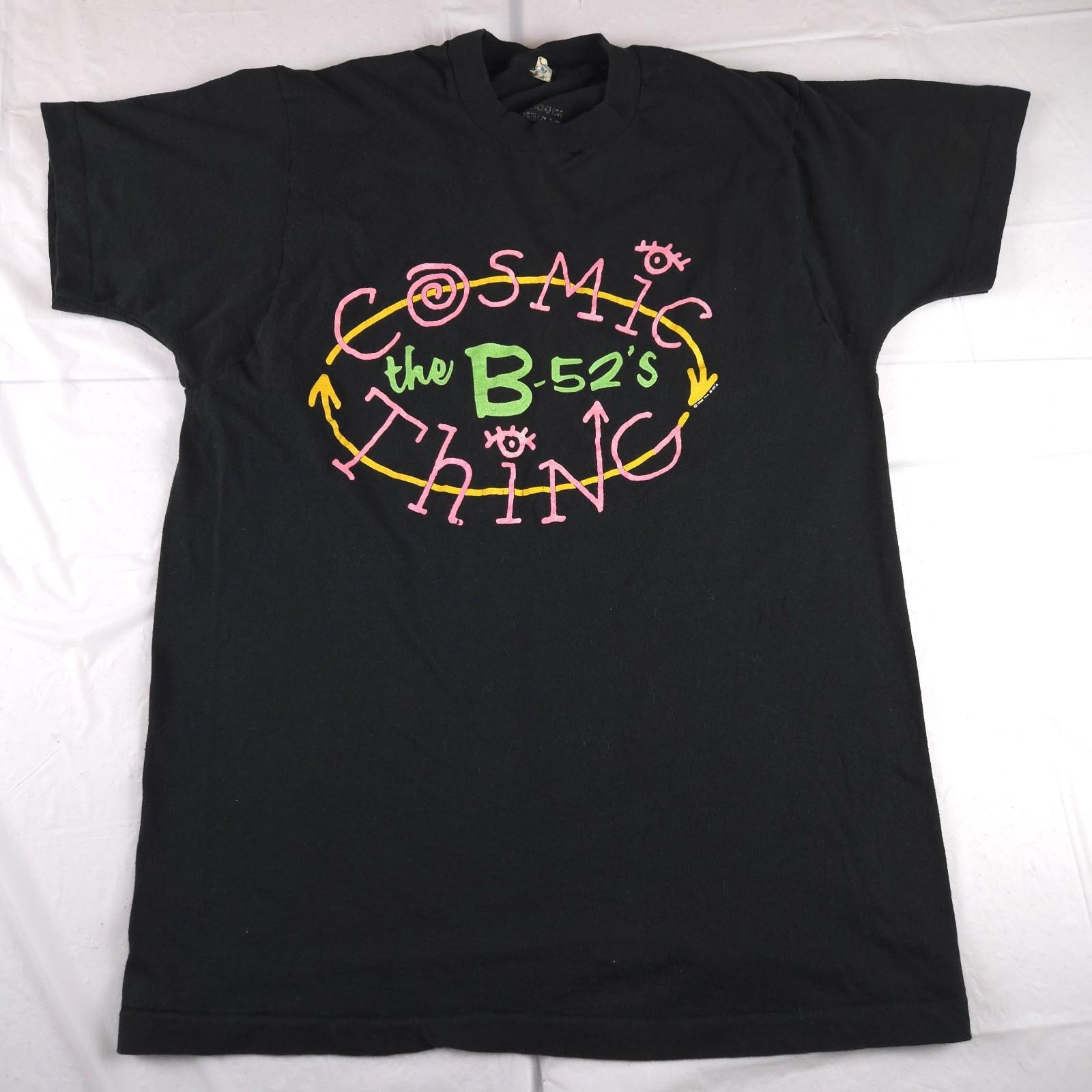 Vintage 1989 The B-52 s Cosmic Thing Band Tour Black T Shirt Screen Stars 80s XL Unisex T-Shirt XXXXL